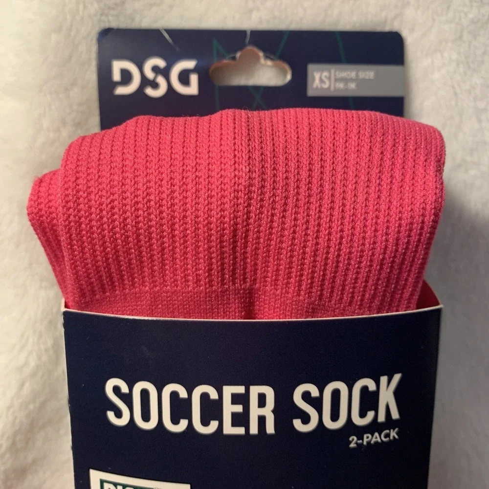 NEW DSG Socks Sz XS Soccer Athletic Knee High Tube Baseball  Hot Pink 2 Pack NWT